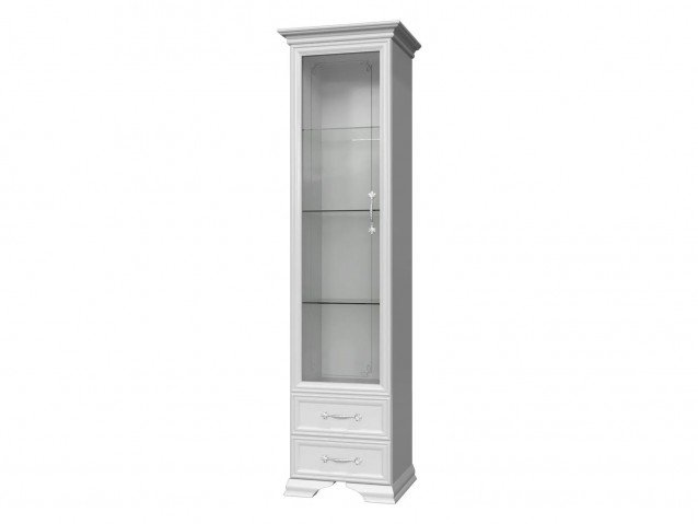 Шкаф-витрина ( 1 дверь + 1 стекло ) Грация Лак Белый